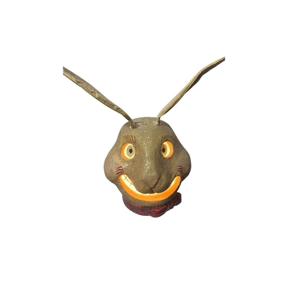 Bunny creepy vintage paper mache‎ Halloween light up head